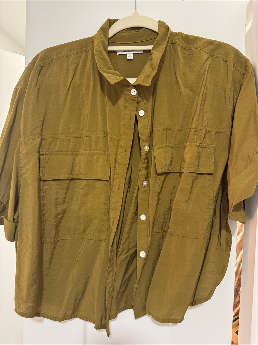 Madewell Olive Green Casual Button-Down Shirt